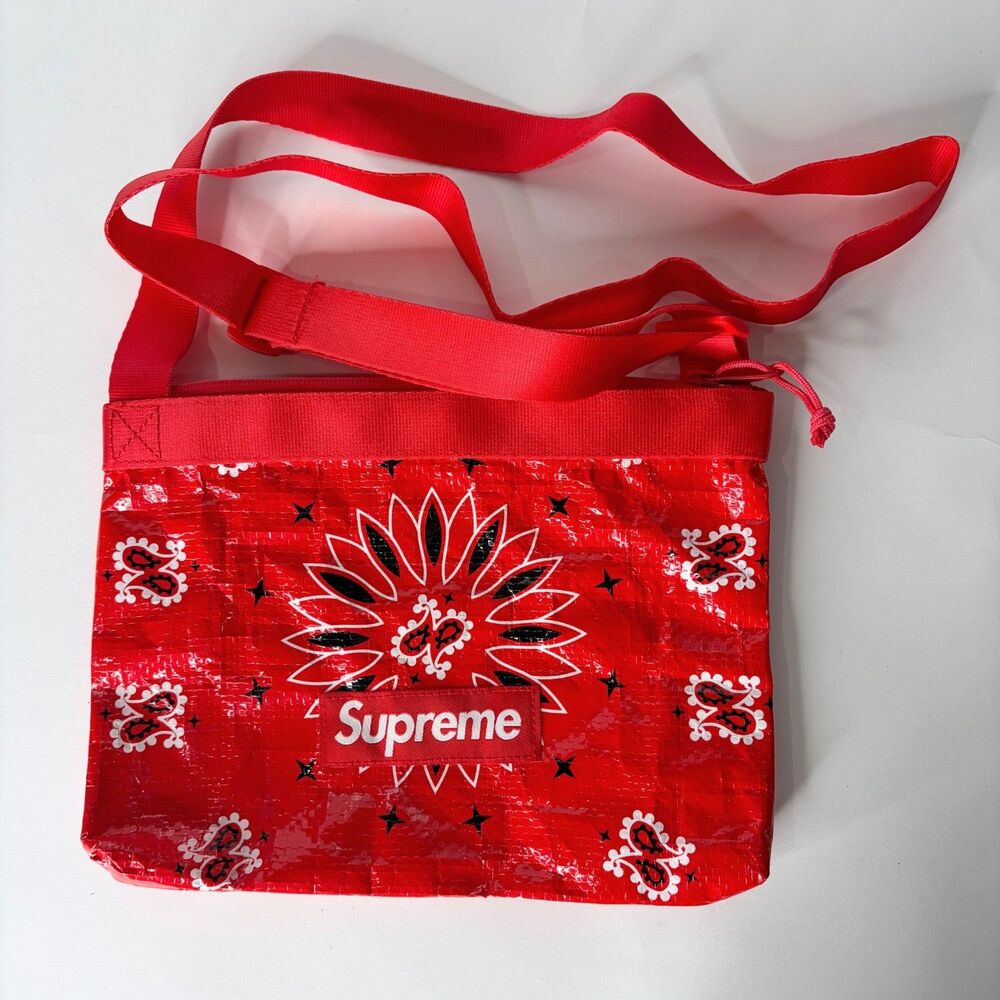 Supreme Red Bandana Crossbody Bag Shoulder Bag Box Logo Red NWOT